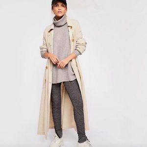 Free People • Dark Charcoal Heather Gray Softly Structured Knit Tunic Sz Medium